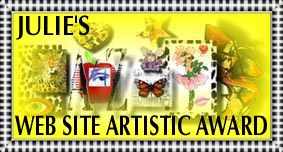 Won Julie's Web Site Artistic Award